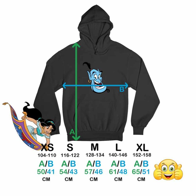 Fashion, accesorii si bijuterii - Copii - Imbracaminte copii - Pulovere si hanorace copii - Hanorac Copii Fete Aladdin Genie Duh Lampa Fermecata Alibaba, negru, marime L Copii - Infinity.ro