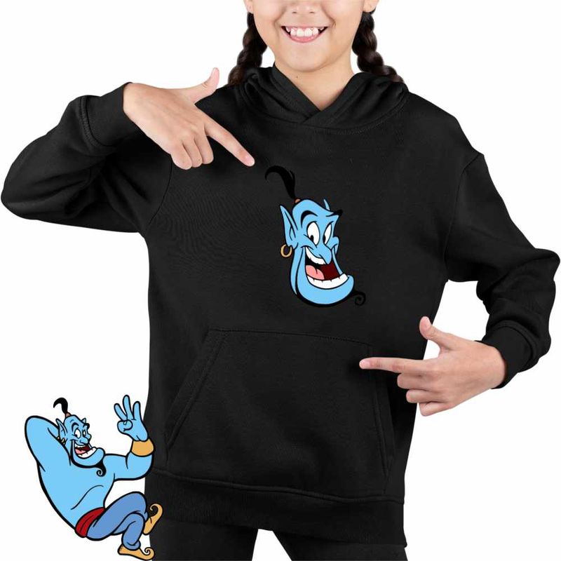 Fashion, accesorii si bijuterii - Copii - Imbracaminte copii - Pulovere si hanorace copii - Hanorac Copii Fete Aladdin Genie Duh Lampa Fermecata Alibaba, negru, marime L Copii - Infinity.ro