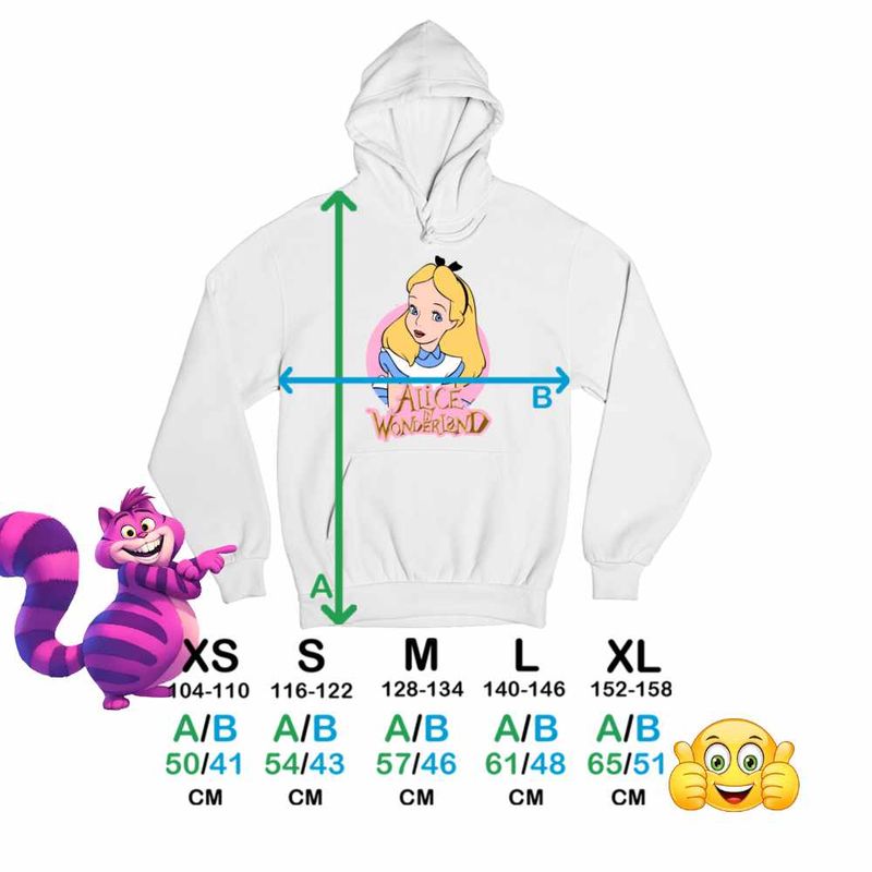 Fashion, accesorii si bijuterii - Copii - Imbracaminte copii - Pulovere si hanorace copii - Hanorac Copii Baieti Alice Tara Minunilor , alb, marime L Copii - Infinity.ro