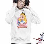 Fashion, accesorii si bijuterii - Copii - Imbracaminte copii - Pulovere si hanorace copii - Hanorac Copii Baieti Alice Tara Minunilor , alb, marime L Copii - Infinity.ro