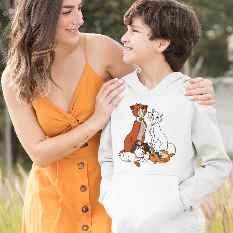 Fashion, accesorii si bijuterii - Copii - Imbracaminte copii - Pulovere si hanorace copii - Hanorac Copii Baieti Pisicile Aristocrate Familie Desene Animate, alb, marime M Copii - Infinity.ro
