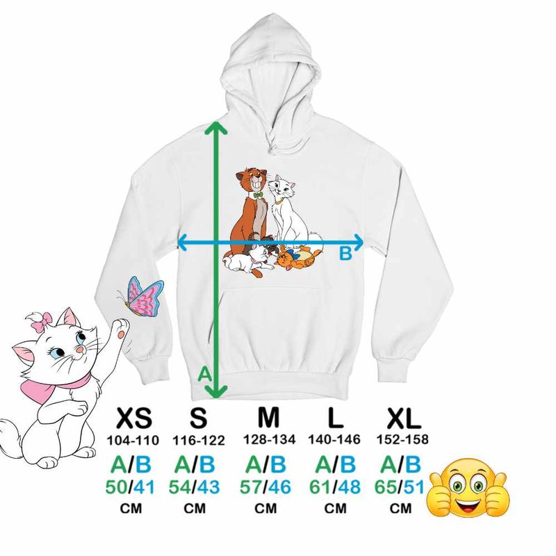 Fashion, accesorii si bijuterii - Copii - Imbracaminte copii - Pulovere si hanorace copii - Hanorac Copii Baieti Pisicile Aristocrate Familie Desene Animate, alb, marime M Copii - Infinity.ro