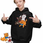 Fashion, accesorii si bijuterii - Copii - Imbracaminte copii - Pulovere si hanorace copii - Hanorac Copii Baieti Pisicile Aristocrate Toulouse Motanel, negru, marime XS Copii - Infinity.ro