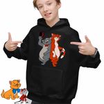 Fashion, accesorii si bijuterii - Copii - Imbracaminte copii - Pulovere si hanorace copii - Hanorac Copii Baieti Pisicile Aristocrate Omalley Scat Cat, negru, marime L Copii - Infinity.ro
