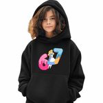 Fashion, accesorii si bijuterii - Copii - Imbracaminte copii - Pulovere si hanorace copii - Hanorac Copii Fete Alice Tara Minunilor Six Seven Sase Sapte 67, negru, marime M Copii - Infinity.ro