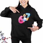 Fashion, accesorii si bijuterii - Copii - Imbracaminte copii - Pulovere si hanorace copii - Hanorac Copii Fete Alice Tara Minunilor Six Seven Sase Sapte 67, negru, marime M Copii - Infinity.ro