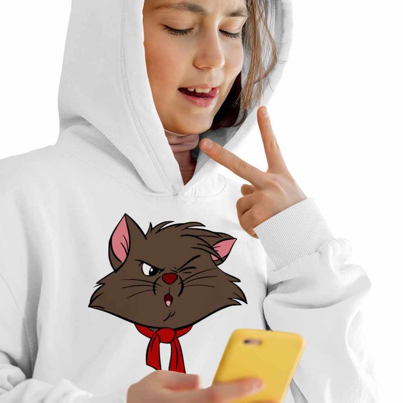 Fashion, accesorii si bijuterii - Copii - Imbracaminte copii - Pulovere si hanorace copii - Hanorac Copii Fete Pisicile Aristocrate Berlioz Motanel, alb, marime XL Copii - Infinity.ro