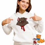 Fashion, accesorii si bijuterii - Copii - Imbracaminte copii - Pulovere si hanorace copii - Hanorac Copii Fete Pisicile Aristocrate Berlioz Motanel, alb, marime XL Copii - Infinity.ro