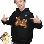 Fashion, accesorii si bijuterii - Copii - Imbracaminte copii - Pulovere si hanorace copii - Hanorac Copii Baieti Bambi Thumper Iepuras Caprioara, negru, marime XS Copii - Infinity.ro