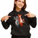 Fashion, accesorii si bijuterii - Copii - Imbracaminte copii - Pulovere si hanorace copii - Hanorac Copii Fete Pisicile Aristocrate Omalley Scat Cat, negru, marime XS Copii - Infinity.ro