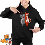 Fashion, accesorii si bijuterii - Copii - Imbracaminte copii - Pulovere si hanorace copii - Hanorac Copii Fete Pisicile Aristocrate Omalley Scat Cat, negru, marime XS Copii - Infinity.ro
