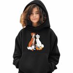 Fashion, accesorii si bijuterii - Copii - Imbracaminte copii - Pulovere si hanorace copii - Hanorac Copii Fete Pisicile Aristocrate Familie Desene Animate, negru, marime L Copii - Infinity.ro