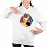 Fashion, accesorii si bijuterii - Copii - Imbracaminte copii - Pulovere si hanorace copii - Hanorac Copii Fete Frumoasa si Bestia Vals, alb, marime M Copii - Infinity.ro