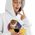 Fashion, accesorii si bijuterii - Copii - Imbracaminte copii - Pulovere si hanorace copii - Hanorac Copii Fete Frumoasa si Bestia Vals, alb, marime M Copii - Infinity.ro