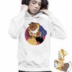 Fashion, accesorii si bijuterii - Copii - Imbracaminte copii - Pulovere si hanorace copii - Hanorac Copii Baieti Frumoasa si Bestia Vals, alb, marime XS Copii - Infinity.ro