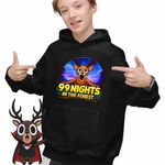 Fashion, accesorii si bijuterii - Copii - Imbracaminte copii - Pulovere si hanorace copii - Hanorac Copii Baieti 99 Nights Padure Roblox, negru, marime M Copii - Infinity.ro