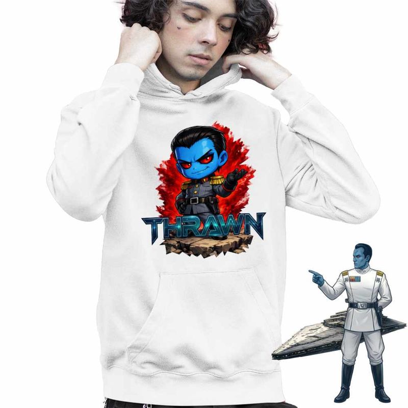 Fashion, accesorii si bijuterii - Copii - Imbracaminte copii - Pulovere si hanorace copii - Hanorac Copii Baieti Star Wars Thrawn Grand Admiral Chibi, alb, marime XL Copii - Infinity.ro