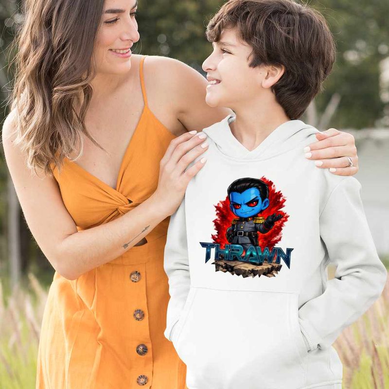 Fashion, accesorii si bijuterii - Copii - Imbracaminte copii - Pulovere si hanorace copii - Hanorac Copii Baieti Star Wars Thrawn Grand Admiral Chibi, alb, marime XL Copii - Infinity.ro