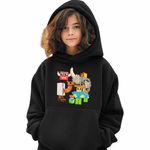 Fashion, accesorii si bijuterii - Copii - Imbracaminte copii - Pulovere si hanorace copii - Hanorac Copii Fete Steal a Brainrot Noobinis Roblox Meme, negru, marime S Copii - Infinity.ro