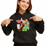 Fashion, accesorii si bijuterii - Copii - Imbracaminte copii - Pulovere si hanorace copii - Hanorac Copii Fete Steal a Brainrot Noobinis Roblox Meme, negru, marime S Copii - Infinity.ro