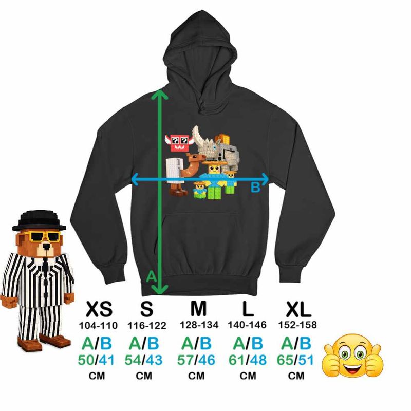 Fashion, accesorii si bijuterii - Copii - Imbracaminte copii - Pulovere si hanorace copii - Hanorac Copii Fete Steal a Brainrot Noobinis Roblox Meme, negru, marime S Copii - Infinity.ro