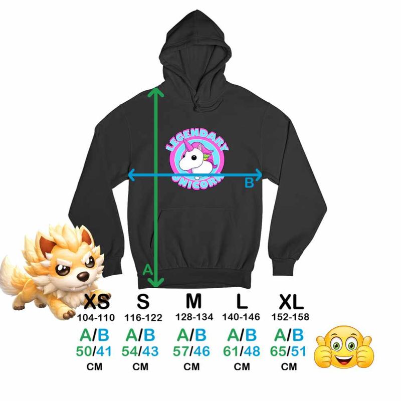 Fashion, accesorii si bijuterii - Copii - Imbracaminte copii - Pulovere si hanorace copii - Hanorac Copii Fete Adopt Me Roblox Legendary Unicorn, negru, marime L Copii - Infinity.ro