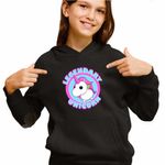 Fashion, accesorii si bijuterii - Copii - Imbracaminte copii - Pulovere si hanorace copii - Hanorac Copii Fete Adopt Me Roblox Legendary Unicorn, negru, marime L Copii - Infinity.ro