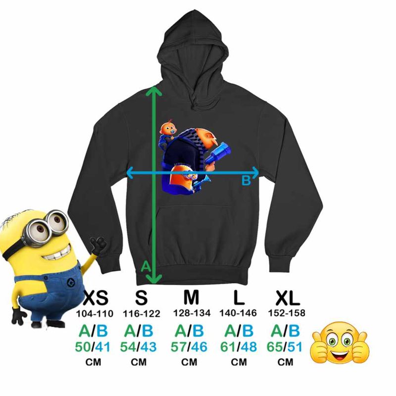 Fashion, accesorii si bijuterii - Copii - Imbracaminte copii - Pulovere si hanorace copii - Hanorac Copii Fete Despicable Minions Misiune, negru, marime L Copii - Infinity.ro