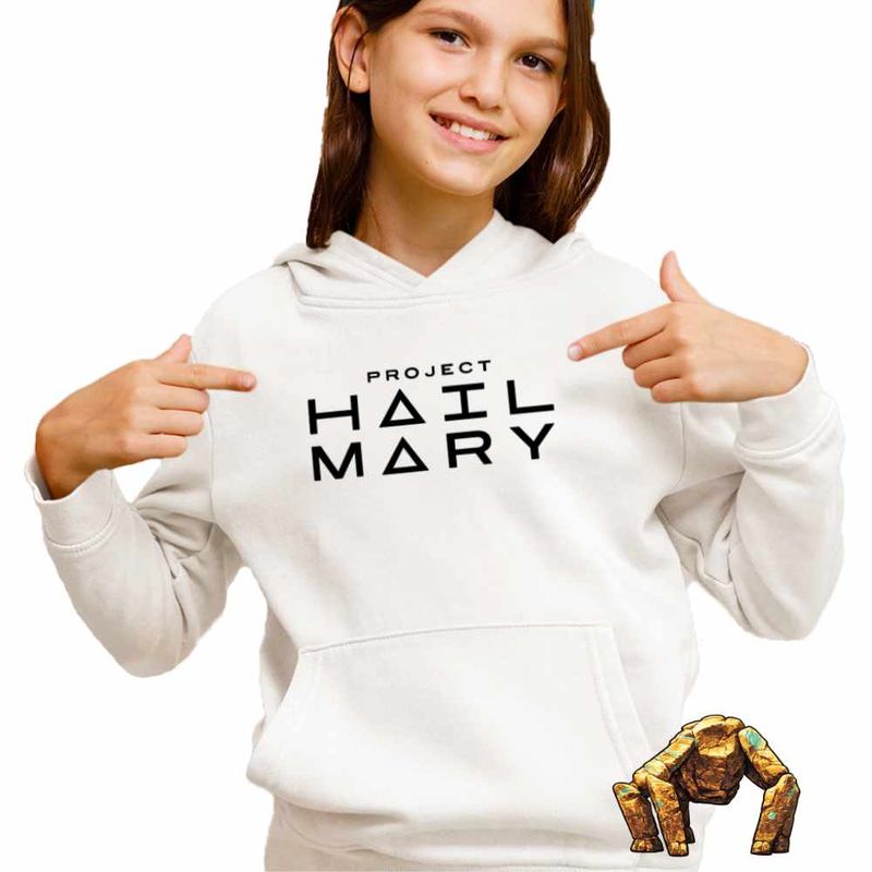 Fashion, accesorii si bijuterii - Copii - Imbracaminte copii - Pulovere si hanorace copii - Hanorac Copii Fete Project Hail Mary Tau Ceti Astrophage, alb, marime XL Copii - Infinity.ro