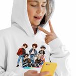 Fashion, accesorii si bijuterii - Copii - Imbracaminte copii - Pulovere si hanorace copii - Hanorac Copii Fete Shinee Kpop All Gang, alb, marime S Copii - Infinity.ro
