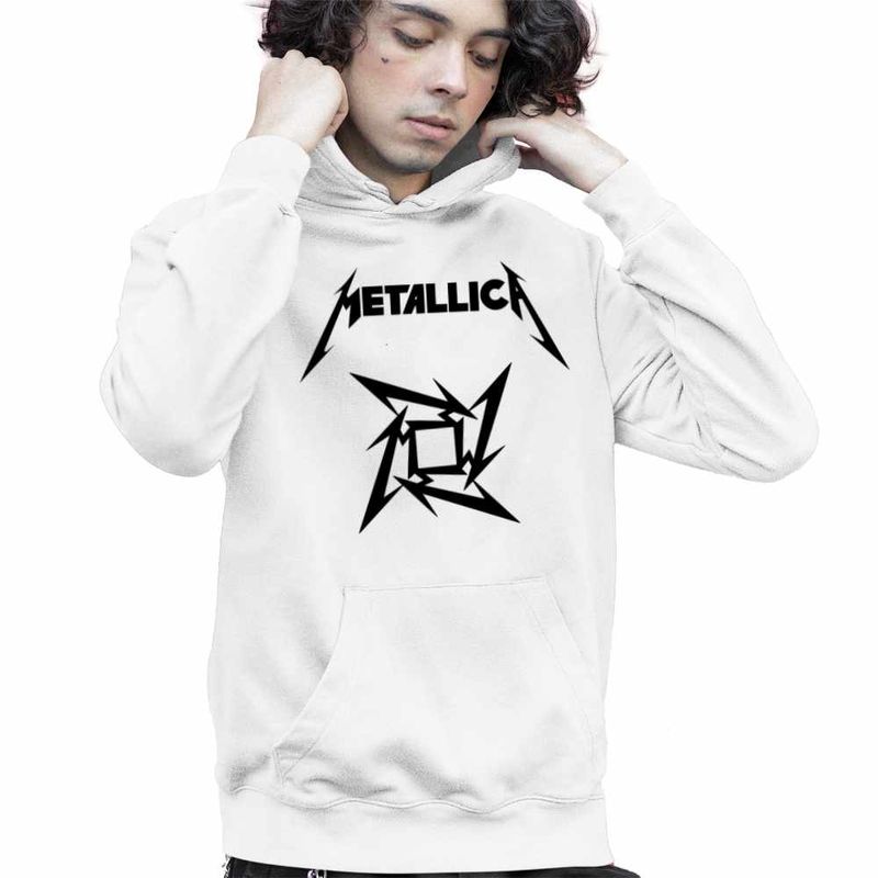 Fashion, accesorii si bijuterii - Copii - Imbracaminte copii - Pulovere si hanorace copii - Hanorac Copii Baieti Metallica Merch Seek Destroy, alb, marime M Copii - Infinity.ro