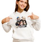 Fashion, accesorii si bijuterii - Copii - Imbracaminte copii - Pulovere si hanorace copii - Hanorac Copii Fete I-dle Kpop Cartoon Idle Merch, alb, marime S Copii - Infinity.ro