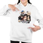 Fashion, accesorii si bijuterii - Copii - Imbracaminte copii - Pulovere si hanorace copii - Hanorac Copii Fete I-dle Kpop Cartoon Idle Merch, alb, marime S Copii - Infinity.ro