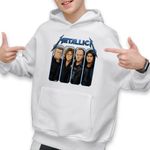 Fashion, accesorii si bijuterii - Copii - Imbracaminte copii - Pulovere si hanorace copii - Hanorac Copii Baieti Metallica Four Horsemen Merch, alb, marime S Copii - Infinity.ro