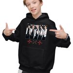 Fashion, accesorii si bijuterii - Copii - Imbracaminte copii - Pulovere si hanorace copii - Hanorac Copii Baieti Tomorrow X Together Kpop Party Merch, negru, marime L Copii - Infinity.ro