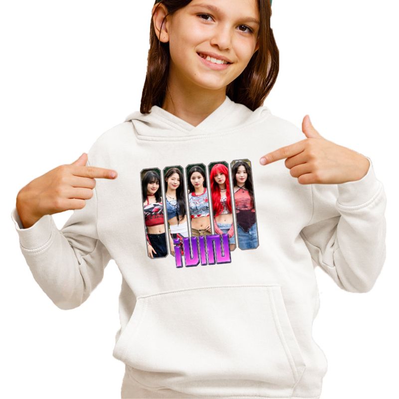 Fashion, accesorii si bijuterii - Copii - Imbracaminte copii - Pulovere si hanorace copii - Hanorac Copii Fete I-dle Kpop Yuqi Soyeon Merch Gidle, alb, marime S Copii - Infinity.ro