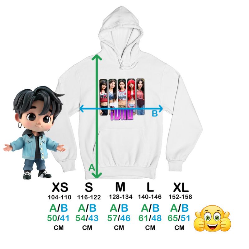 Fashion, accesorii si bijuterii - Copii - Imbracaminte copii - Pulovere si hanorace copii - Hanorac Copii Fete I-dle Kpop Yuqi Soyeon Merch Gidle, alb, marime S Copii - Infinity.ro