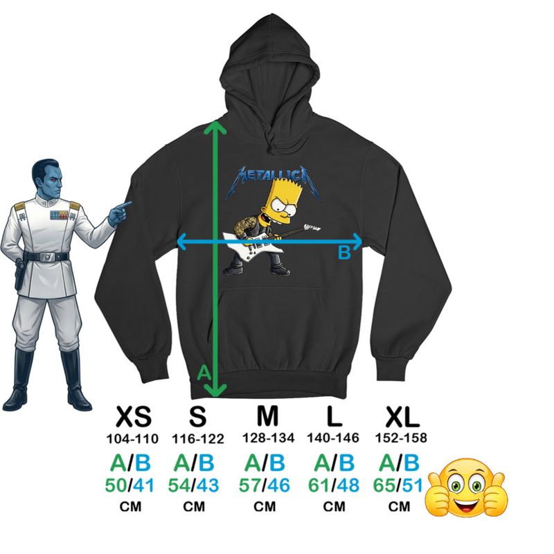 Fashion, accesorii si bijuterii - Copii - Imbracaminte copii - Pulovere si hanorace copii - Hanorac Copii Baieti Metallica The Simpsons Bart Merch, negru, marime L Copii - Infinity.ro
