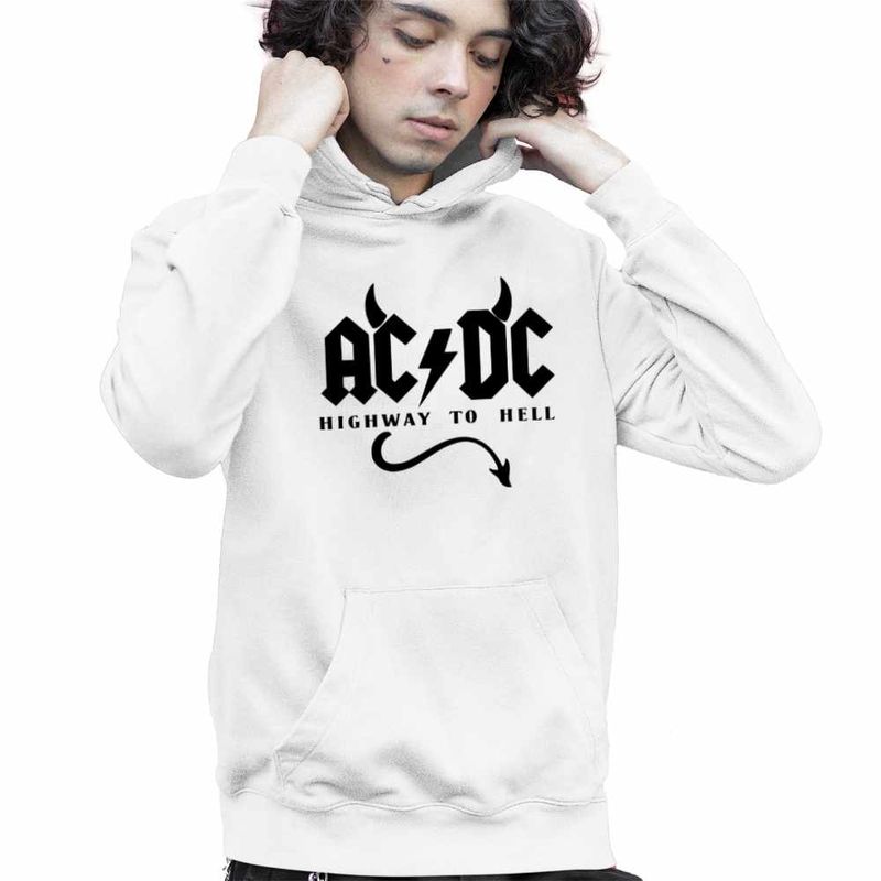 Fashion, accesorii si bijuterii - Copii - Imbracaminte copii - Pulovere si hanorace copii - Hanorac Copii Baieti AC/DC Highway To Hell ACDC Merch, alb, marime S Copii - Infinity.ro