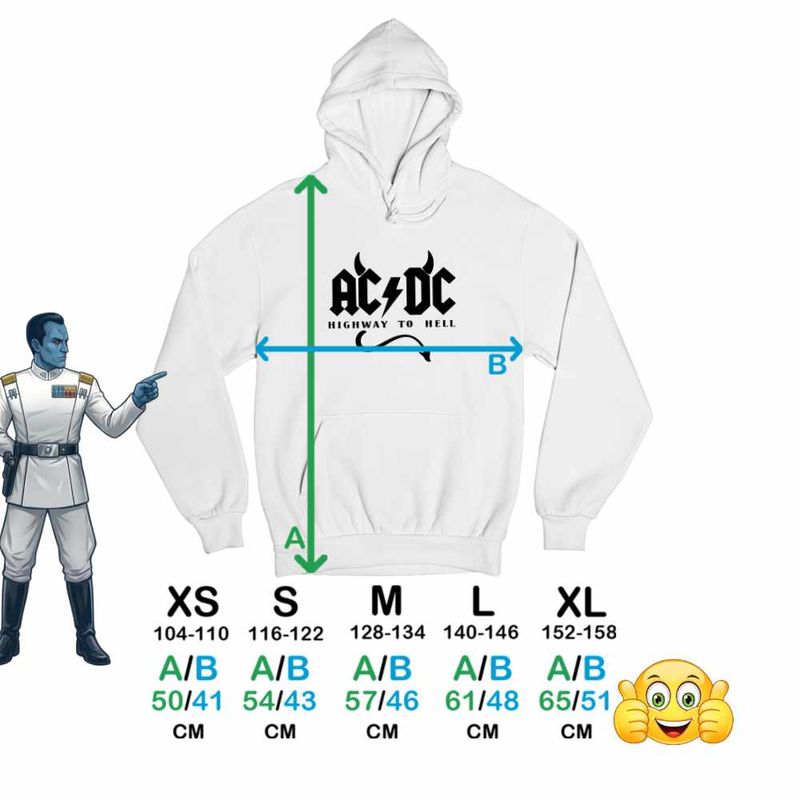 Fashion, accesorii si bijuterii - Copii - Imbracaminte copii - Pulovere si hanorace copii - Hanorac Copii Baieti AC/DC Highway To Hell ACDC Merch, alb, marime S Copii - Infinity.ro