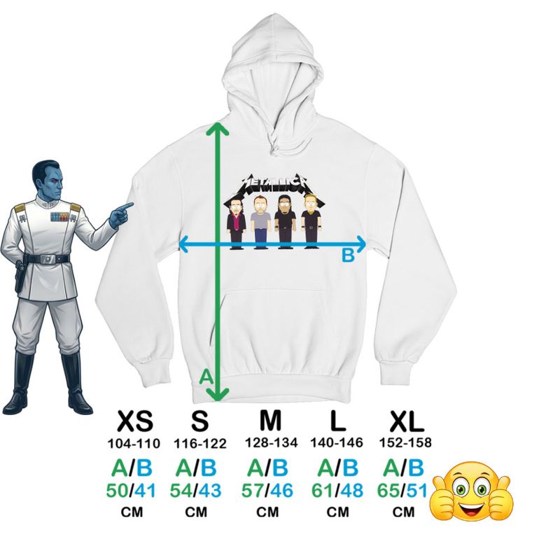 Fashion, accesorii si bijuterii - Copii - Imbracaminte copii - Pulovere si hanorace copii - Hanorac Copii Baieti Metallica South Park Merch, alb, marime M Copii - Infinity.ro
