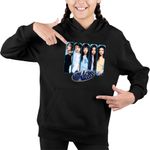 Fashion, accesorii si bijuterii - Copii - Imbracaminte copii - Pulovere si hanorace copii - Hanorac Copii Fete NewJeans Kpop Merch, negru, marime XL Copii - Infinity.ro