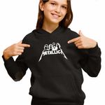 Fashion, accesorii si bijuterii - Copii - Imbracaminte copii - Pulovere si hanorace copii - Hanorac Copii Fete Metallica Rock Legend Merch, negru, marime XL Copii - Infinity.ro