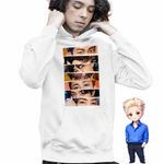 Fashion, accesorii si bijuterii - Copii - Imbracaminte copii - Pulovere si hanorace copii - Hanorac Copii Baieti Kpop BTS Eyes Bangtan, alb, marime XL Copii - Infinity.ro