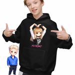 Fashion, accesorii si bijuterii - Copii - Imbracaminte copii - Pulovere si hanorace copii - Hanorac Copii Baieti BlackPink Lisa Heart Love Kpop, negru, marime M Copii - Infinity.ro