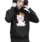 Fashion, accesorii si bijuterii - Copii - Imbracaminte copii - Pulovere si hanorace copii - Hanorac Copii Baieti Pisicile Aristocrate Marie Printesa Regina Coroana, negru, marime XS Copii - Infinity.ro
