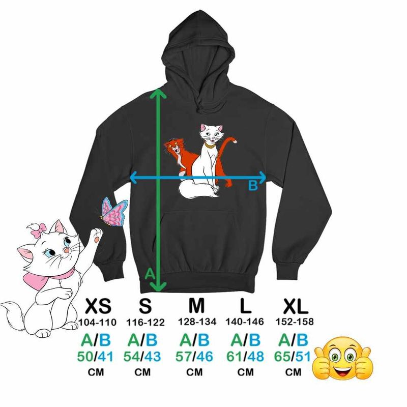 Fashion, accesorii si bijuterii - Copii - Imbracaminte copii - Pulovere si hanorace copii - Hanorac Copii Baieti Pisicile Aristocrate Ducesa Omalley, negru, marime XS Copii - Infinity.ro