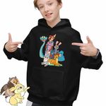 Fashion, accesorii si bijuterii - Copii - Imbracaminte copii - Pulovere si hanorace copii - Hanorac Copii Baieti Bambi Zootopia Iepuras Sarpe Vulpe, negru, marime XS Copii - Infinity.ro