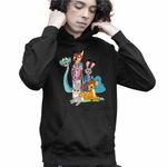 Fashion, accesorii si bijuterii - Copii - Imbracaminte copii - Pulovere si hanorace copii - Hanorac Copii Baieti Bambi Zootopia Iepuras Sarpe Vulpe, negru, marime XS Copii - Infinity.ro