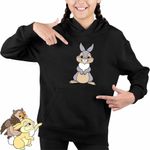 Fashion, accesorii si bijuterii - Copii - Imbracaminte copii - Pulovere si hanorace copii - Hanorac Copii Fete Iepuras Thumper Bambi Dragut, negru, marime XS Copii - Infinity.ro